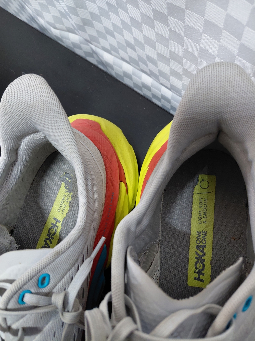 Hoka One One Gray Shoe Label with Blue Logo - Picture 5 of 7